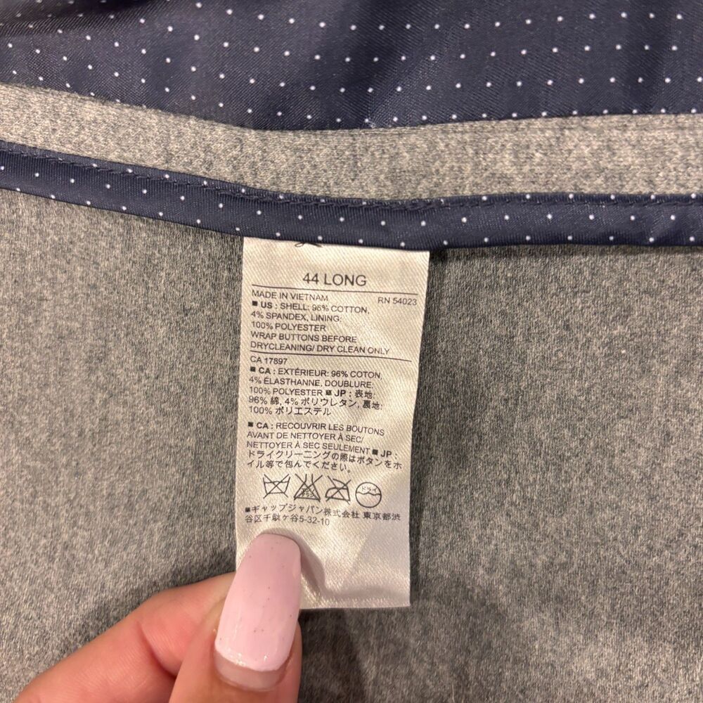 Banana Republic Men's 44L Long Tailored Slim Fit Grey Blazer Sports Coat 146209 - Picture 4 of 9